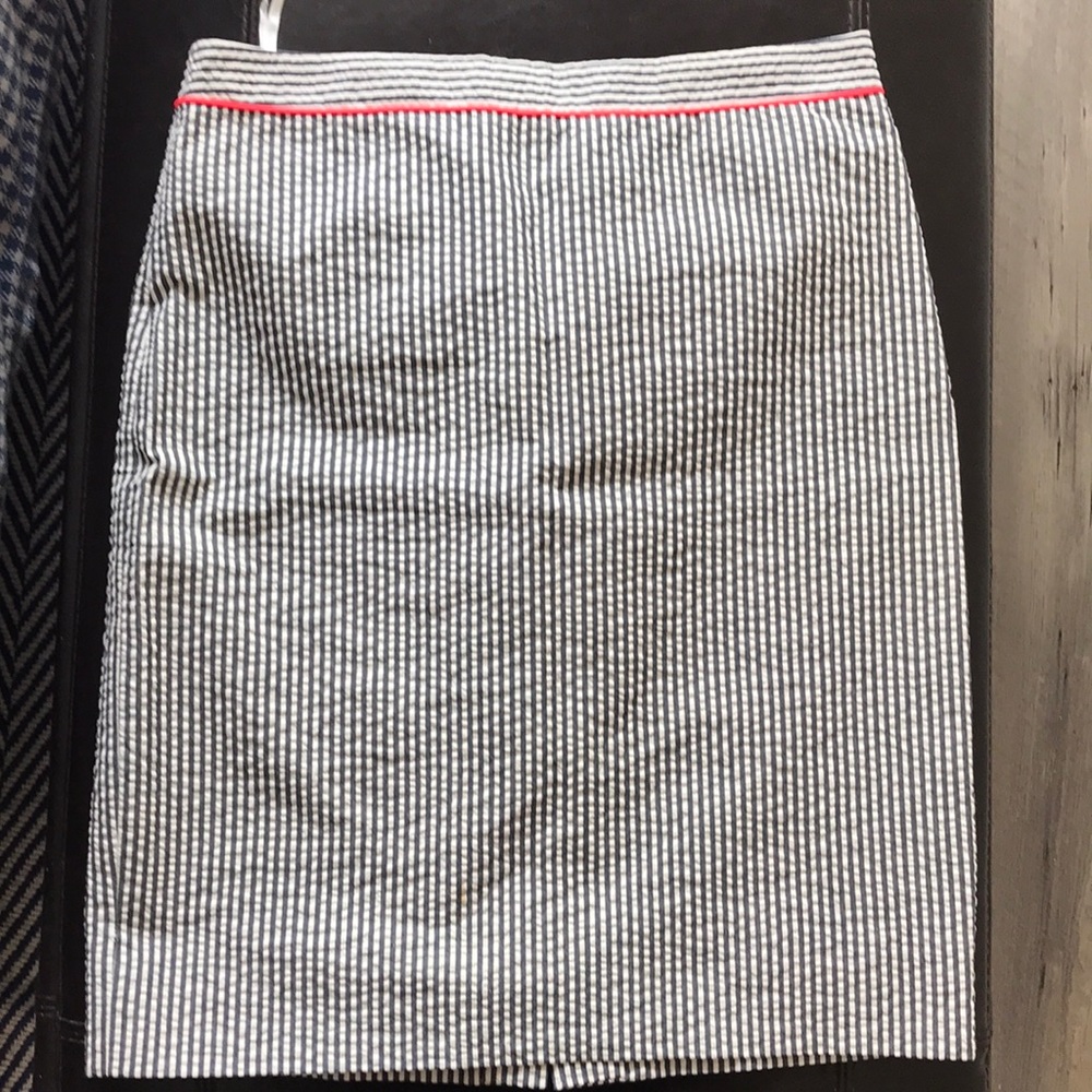 J Crew Seersucker Pencil Skirt